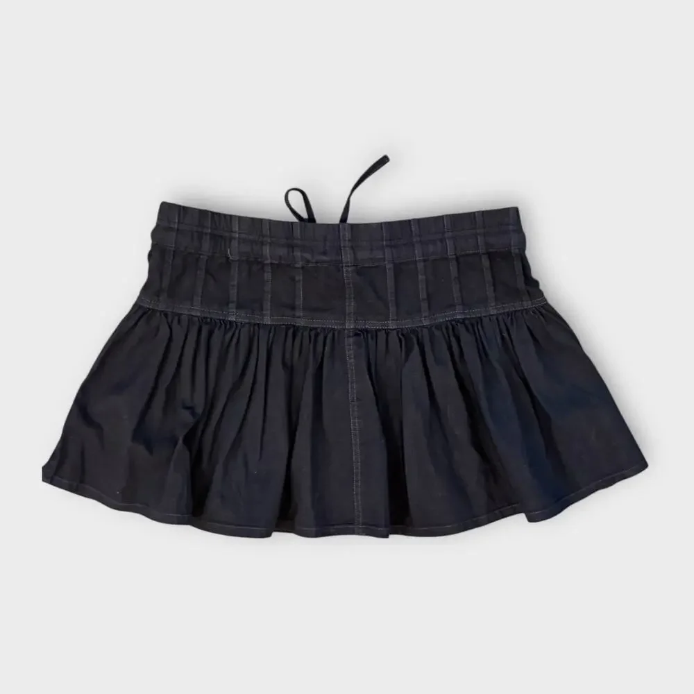 NEW Free People Roselle Drawstring Denim Miniskirt Size Large